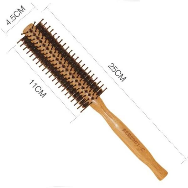 Bristle Nylon Hair Brush With Bamboo Handle