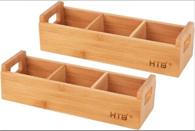 Prenosný organizátor Bamboo Tea Bag Organizátor 3 priehradky