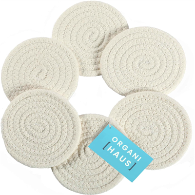 Biely statok Aethetic Boho Woven Coasters